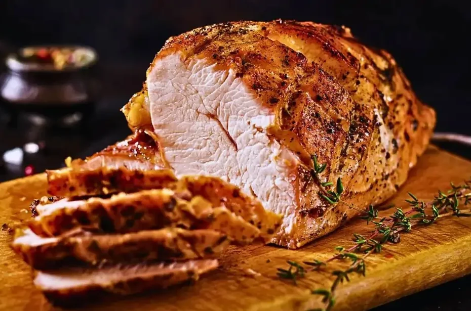 pernil assado fatiado